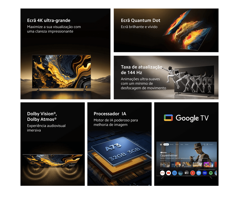 Televisão Smart TV Xiaomi Max (2025) 85"/216cm QLED 4K UHD Google TV