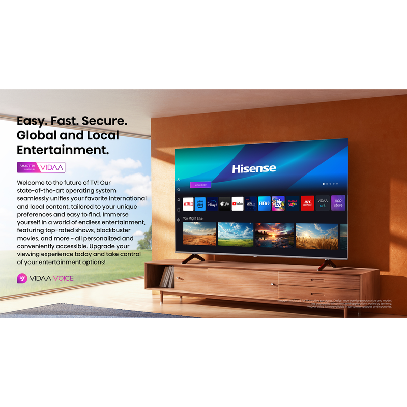 Hisense Smart TV A6N 4K UHD de 75" com HDR e Dolby Vision