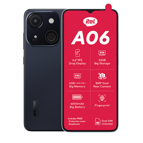 Itel A06 32gb/2gb Azul ou Preto