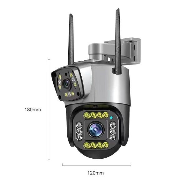 Câmera de vigilância Wi-Fi HD com lente dupla e sensor V380 Pro