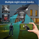 Câmera de segurança solar de 3 lentes com WI-FI, 6 MP, preta, V380