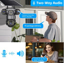 Câmera de segurança solar de 3 lentes com WI-FI, 6 MP, preta, V380