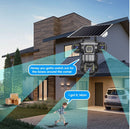 Câmera de segurança solar de 3 lentes com WI-FI, 6 MP, preta, V380