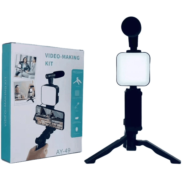 Kit de fabricação de vídeo para celular portátil com microfone