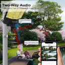 Poste de iluminação pública LED solar V380 com câmera de vigilância Wi-Fi e slot para cartão SIM.