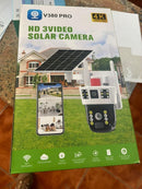 Câmera de segurança externa V380 PRO 4G com energia solar - 4K HD, PTZ