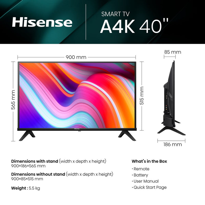 Hisense Smart TV A4K 40”