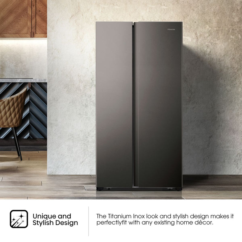 Hisense 670Sit-WD Geleira 508L 2 Porta WD Titânio inox